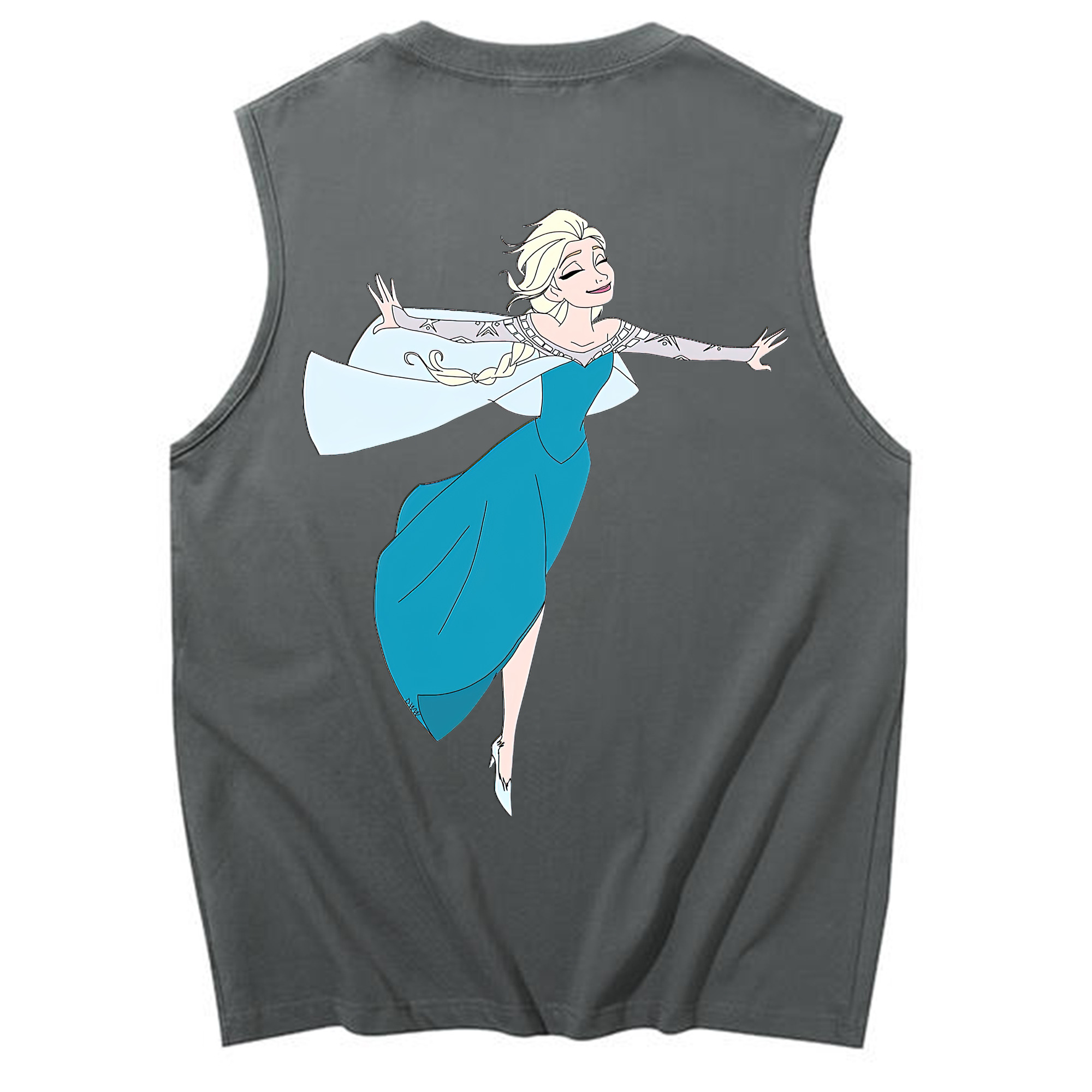 （画像用） アナと雪の女王 アンナ エルサ Frozen Anna Elsa コットン100％タンクトップ（背面プリント）